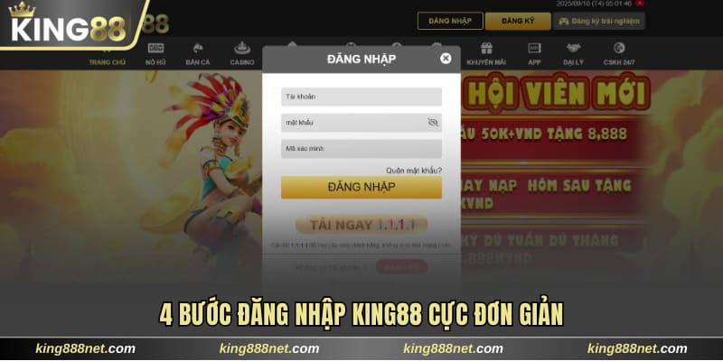 Đăng Nhập King88 4 bước đăng nhập King88 cực đơn giản