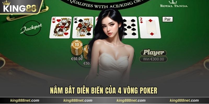 Poker King88 Ấn Tượng Với Luật Lệ Siêu Hấp Dẫn Cho Hội Viên Nắm bắt diễn biến của 4 vòng Poker