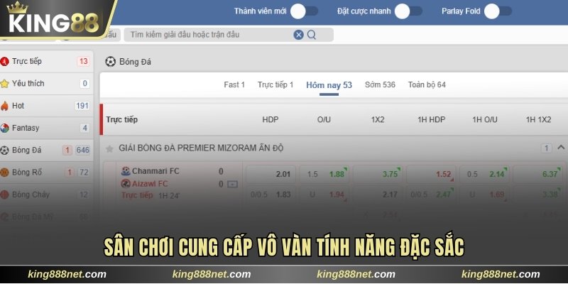 Sảnh United Gaming King88 Cung Cấp Trải Nghiệm Sống Động Sân chơi cung cấp vô vàn tính năng đặc sắc