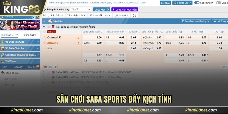 Sân chơi SABA Sports đầy kịch tính