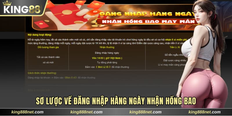Tham Gia Đăng Nhập Hàng Ngày Nhận Hồng Bao Tại King88 Sơ lược về đăng nhập hàng ngày nhận hồng bao