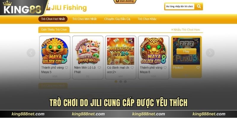 Trò chơi do JILI cung cấp được yêu thích